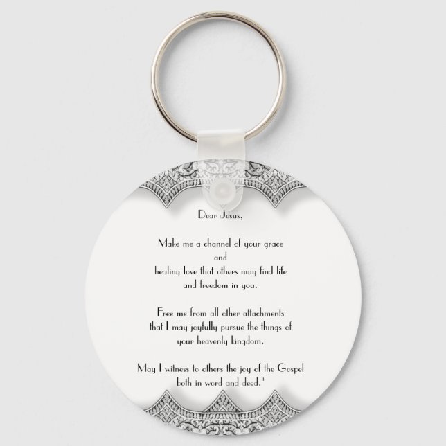 Porte-clés rond « Lettre à Jésus » (Recto)