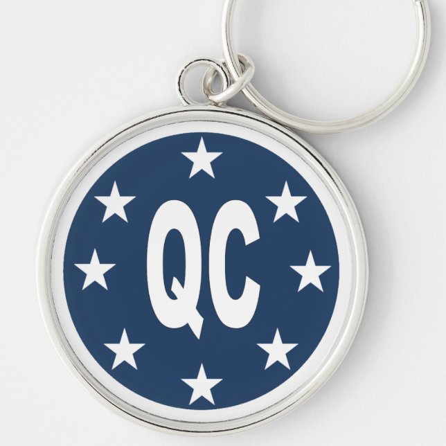 Porte-clés rond Premium DESIGN QUÉBEC (Devant)