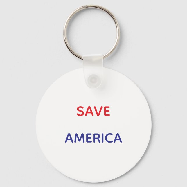Porte-clés rond SAVE AMERICA (Recto)