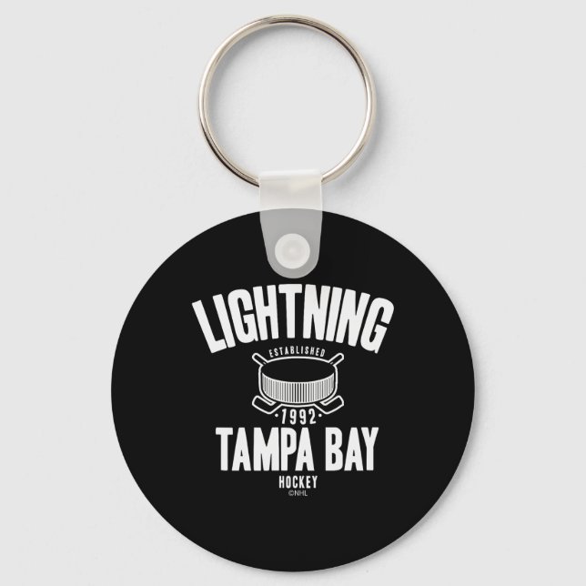 Porte-clés Rondelle de hockey Tampa Bay Lightning Bleue Offic (Recto)