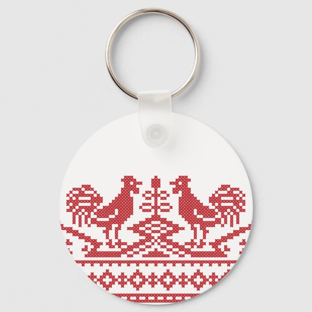 Porte-clés Rooster cross-stitch (Recto)