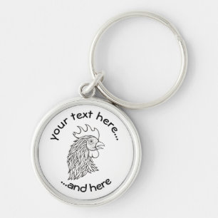 Porte-clés Rooster's Head Line Art