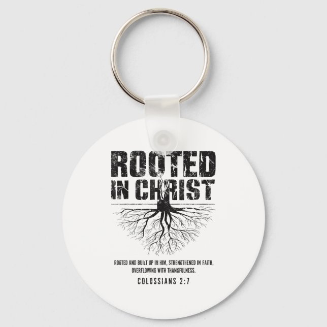Porte-clés Rooted In Christ Christian Nge Bible Verse Colossi (Recto)