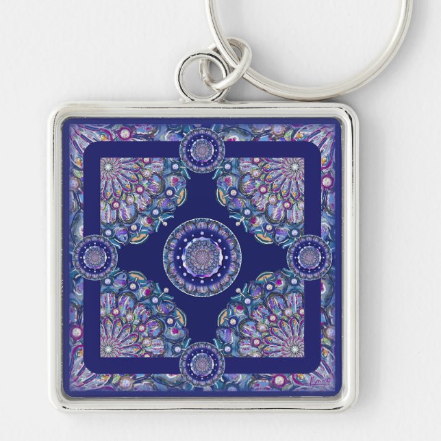 Porte-clés rosace bleue (Devant)