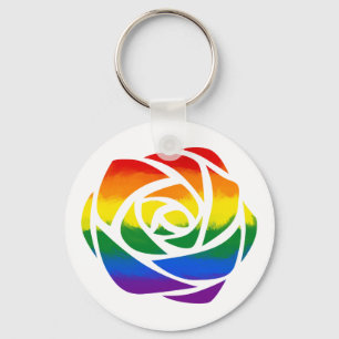 Porte-clés Rose arc-en-ciel