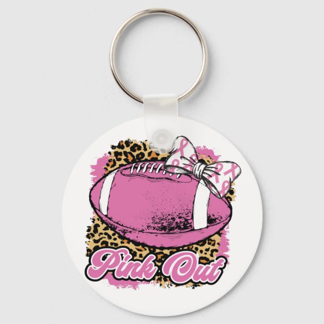Porte-clés Rose Avec Balle De Rugby (Softball) (Recto)