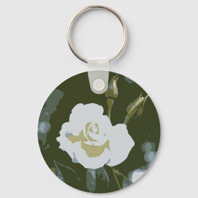 Porte-clés Rose Blanche (Recto)