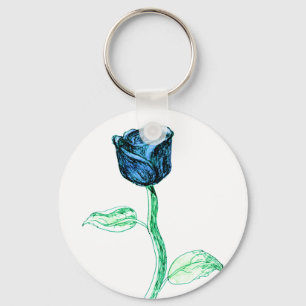 Porte-clés Rose bleu.