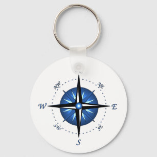 Porte-clés Rose Bleu Compass