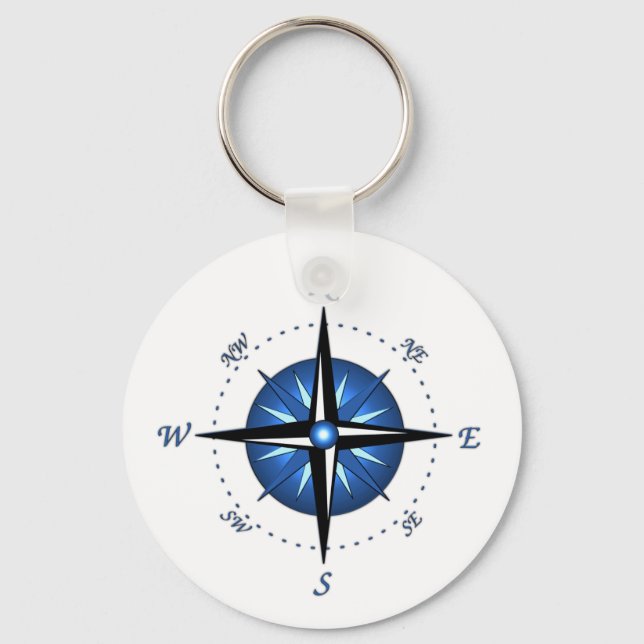 Porte-clés Rose Bleu Compass (Recto)