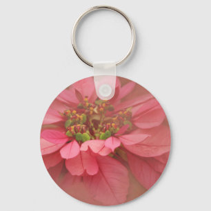Porte-clés Rose Blush Poinsettias Art numérique