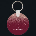 Porte-clés Rose Bourgogne Gold Blush Pink Parties scintillant<br><div class="desc">Burgundy et or Rose - Blush Pink Sparkle Parties scintillant Script Monogramme Nom Clés (Porte - clé). Cela rend le cadeau parfait pour 16 ans,  mariage,  douche nuptiale,  anniversaire,  baby shower ou bachelorette pour quelqu'un qui aime le luxe glam et les styles chic.</div>