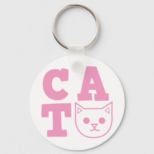 Porte-clés rose CAT (Recto)