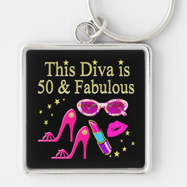 PORTE-CLÉS ROSE CE DIVA EST 50 & FABULOUS DESIGN (Devant)