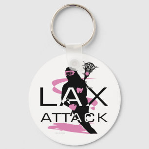 Porte-clés Rose d'attaque de LAX de filles de lacrosse