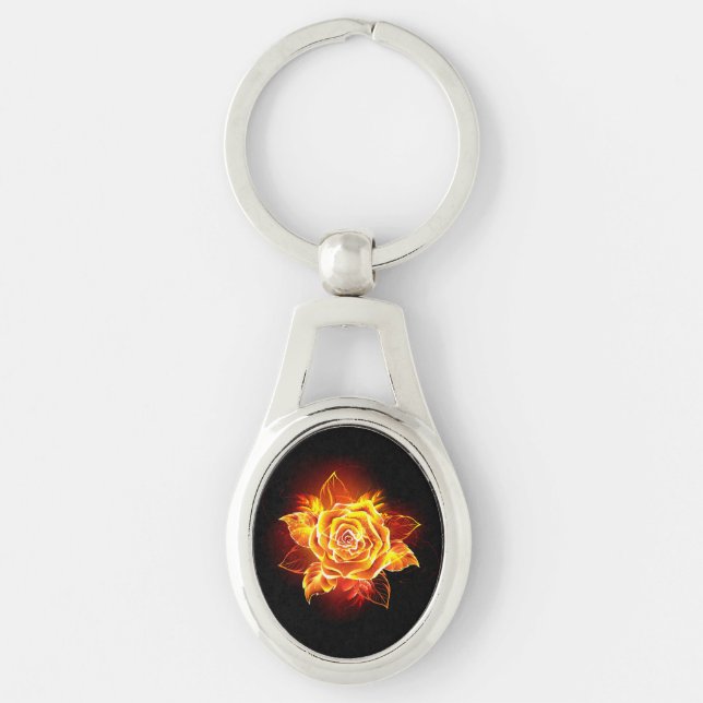 Porte-clés Rose de feu en fleurs (Devant)