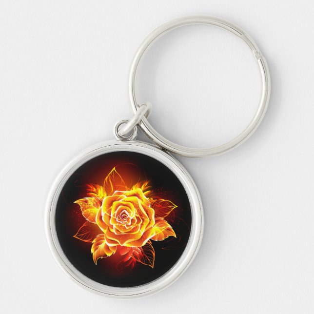 Porte-clés Rose de feu en fleurs (Devant)