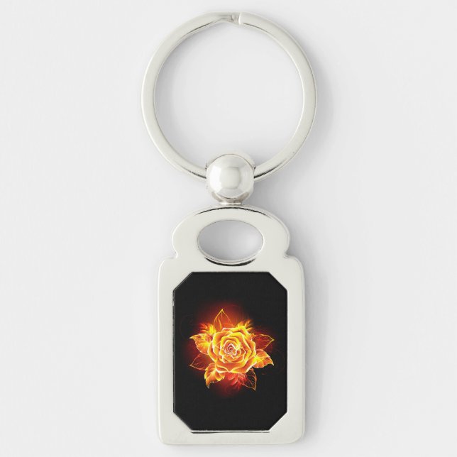 Porte-clés Rose de feu en fleurs (Devant)