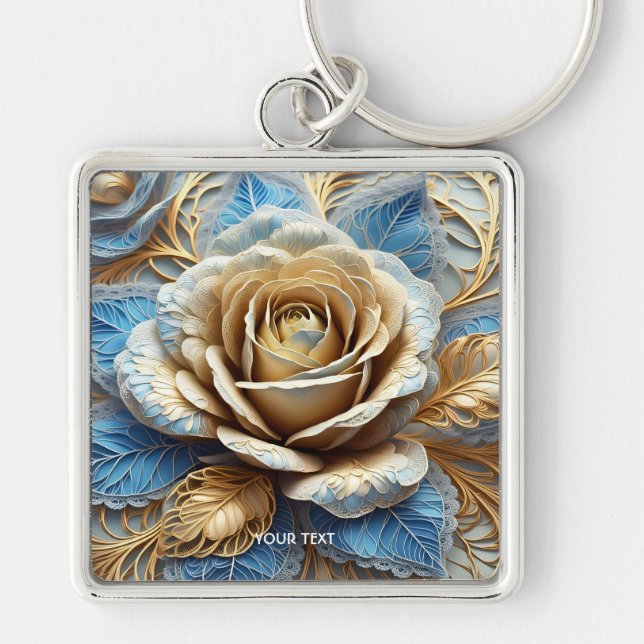 Porte-clés Rose de ligree dentelle mignonne Imaginaire (Devant)