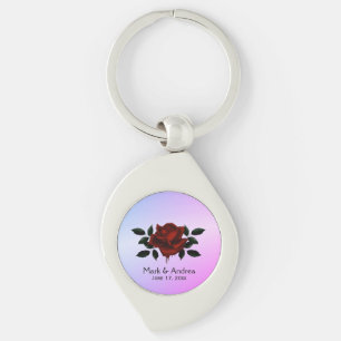 Porte-clés Rose de sang Goth Soirée de mariage Cadeau violet