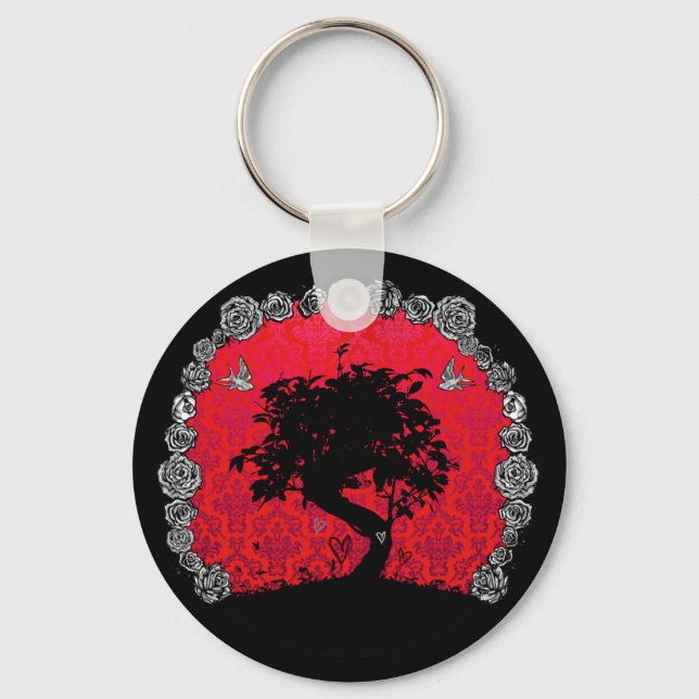 Porte-clés Rose de tatouage Bonsai Arbre de l'amour avale (Recto)