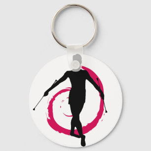 PORTE-CLÉS ROSE DE TWIRLER/NOIR