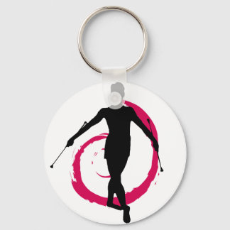 PORTE-CLÉS ROSE DE TWIRLER/NOIR