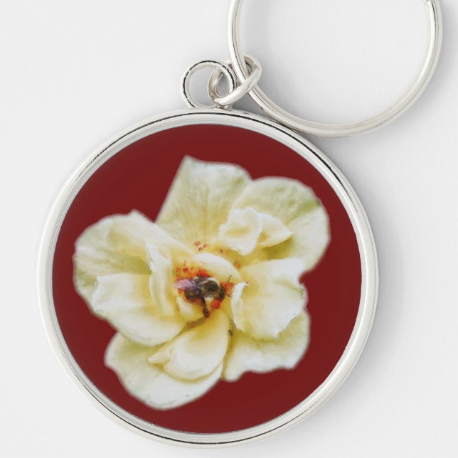 Porte-clés Rose et abeille (Devant)
