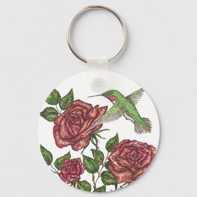 Porte-clés Rose et Hummingbir (Recto)
