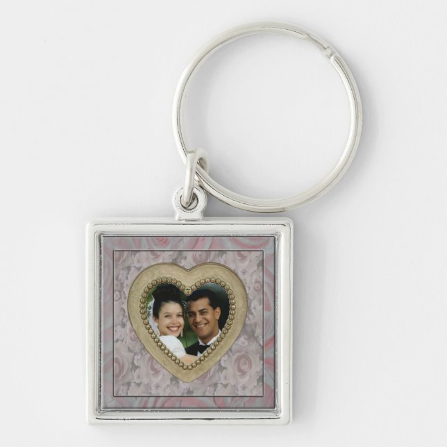 Porte-clés Rose et Silver Heart Photo Frame Porte - clé (Devant)