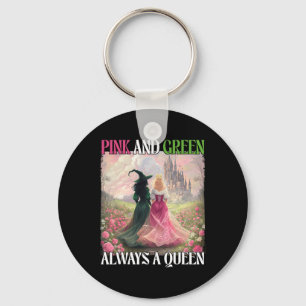 Porte-clés Rose Et Vert Toujours Une Sorcière Reine Halloween