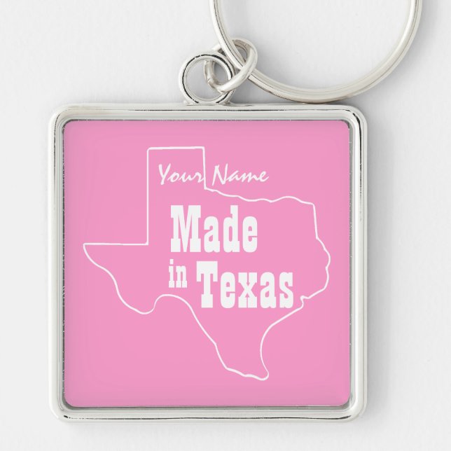Porte-clés Rose fait dans le porte - clé du Texas (Devant)