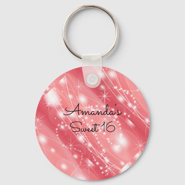 Porte-clés Rose. Faux Parties scintillant et Sparkle, Sweet s (Recto)