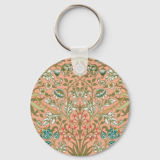 Porte-clés Rose Fleur de Jacinthe d'Art de William Morris (Recto)