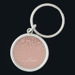 Porte-clés Rose Gold Blush Pink Parties scintillant Script Mo<br><div class="desc">Rose Gold - Blush Pink Sparkle Parties scintillant Script Monogramme Nom Clés (Porte - clé). Cela rend le cadeau parfait pour 16 ans,  mariage,  douche nuptiale,  anniversaire,  baby shower ou bachelorette pour quelqu'un qui aime le luxe glam et les styles chic.</div>