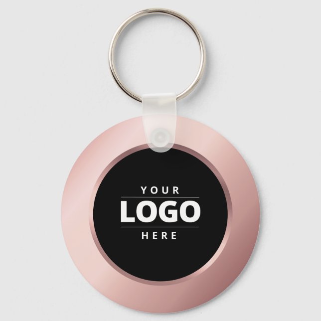 Porte-clés Rose Gold Business Logo QR Code Employé Porte - cl (Recto)