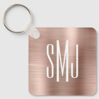 Rose Gold Foil trois lettres Monogramme
