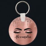 Porte-clés Rose Gold Glitter Sparkle Eyelashes Monogram<br><div class="desc">Rose Gold Faux Foil Parties scintillant à étincelles métalliques brossé Monogramme en métal Nom et cils initiaux (cils), Extensions Eyelash et Yeux Porte - clé rose. Le design fait le cadeau parfait pour 16 ans, mariage, douche nuptiale, anniversaire, baby shower ou bachelorette pour quelqu'un qui recherche un style cool tendance....</div>