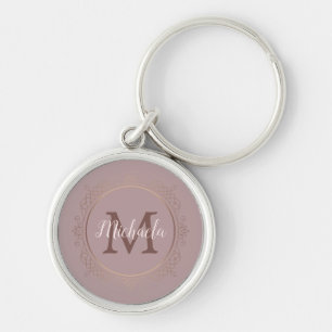 Porte-clés Rose Gold Monogramme Élégant Modèle moderne