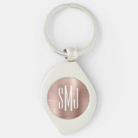 Rose Gold Ombré Feuille Trois Lettres Monogrammées