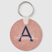Rose Gold Rose Navy Blue Paillettes Étincelle Mono