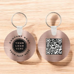 Porte-clés Rose Gold Your Business Logo QR Code Entreprise<br><div class="desc">Votre logo d'entreprise Ce Porte - clé peut être utilisé comme outil de marketing d'entreprise promotionnel pour un bureau d'entreprise ou une entreprise. Veuillez contacter le concepteur pour les articles correspondants.</div>