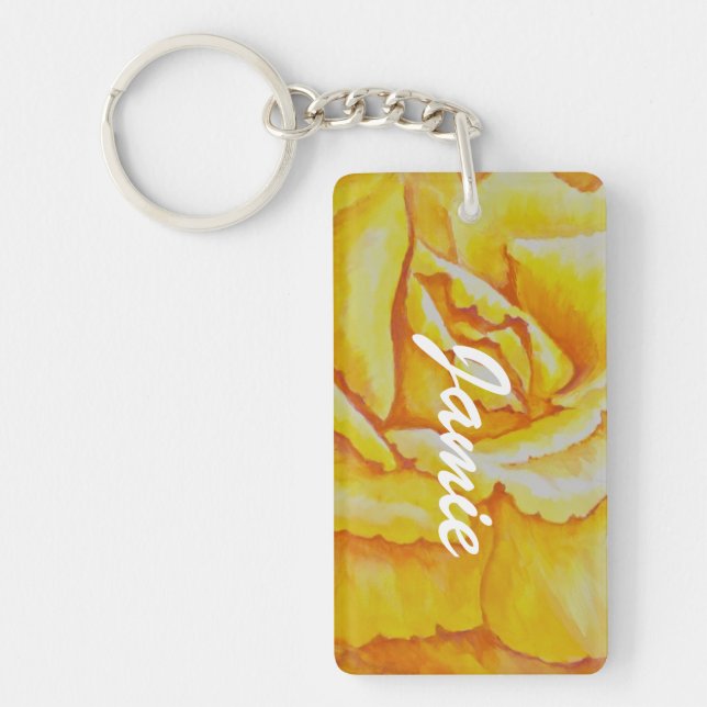 Porte-clés Rose jaune (Devant)