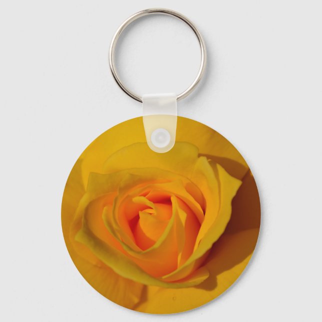 Porte-clés Rose jaune élégante florale (Recto)