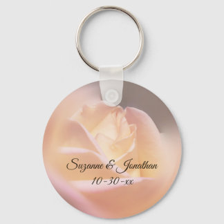 Porte-clés Rose jaune rêveuse Mariage personnalisé 