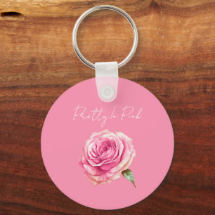Porte-clés Rose jolie en rose
