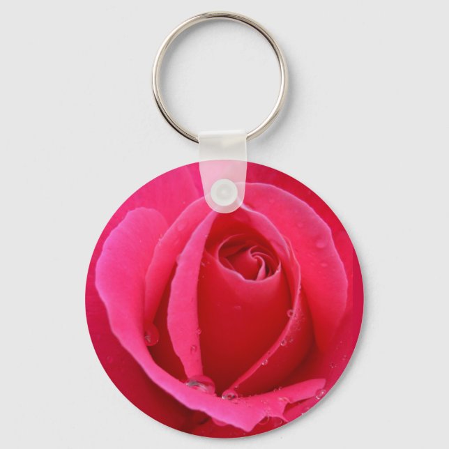 Porte-clés Rose Key Chains Romantic Red Flower Gifts (Recto)