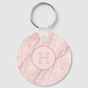 Porte-clés Rosé Marbre Bio Blush Rose Pâle