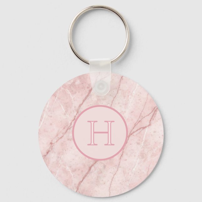 Porte-clés Rosé Marbre Bio Blush Rose Pâle  (Recto)