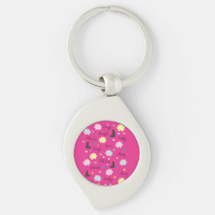 Porte-clés rose Motif de lotus de force intérieu